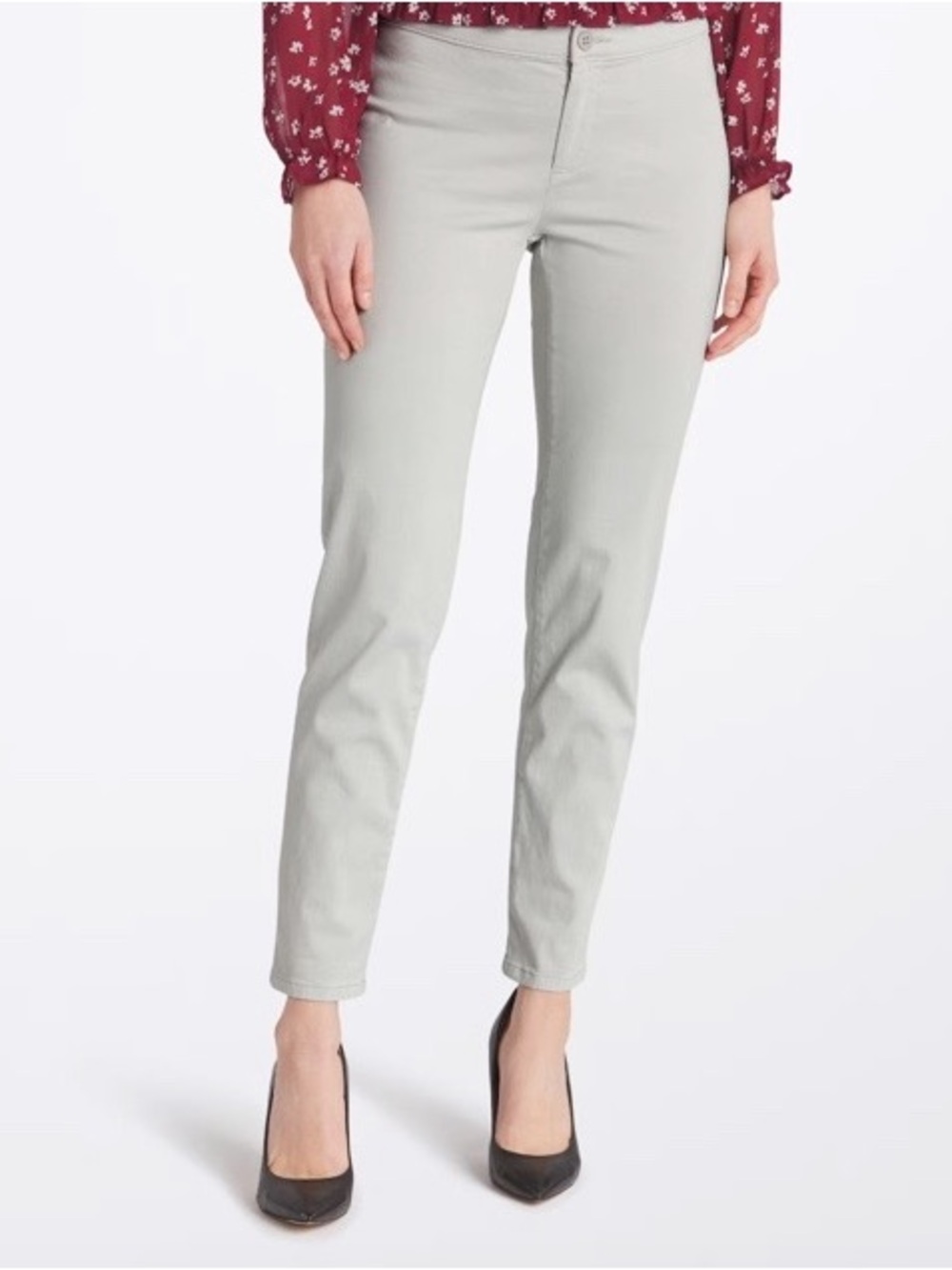 LILA RYAN Zuri Slim Ankle Pants in Light Gray